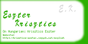 eszter krisztics business card